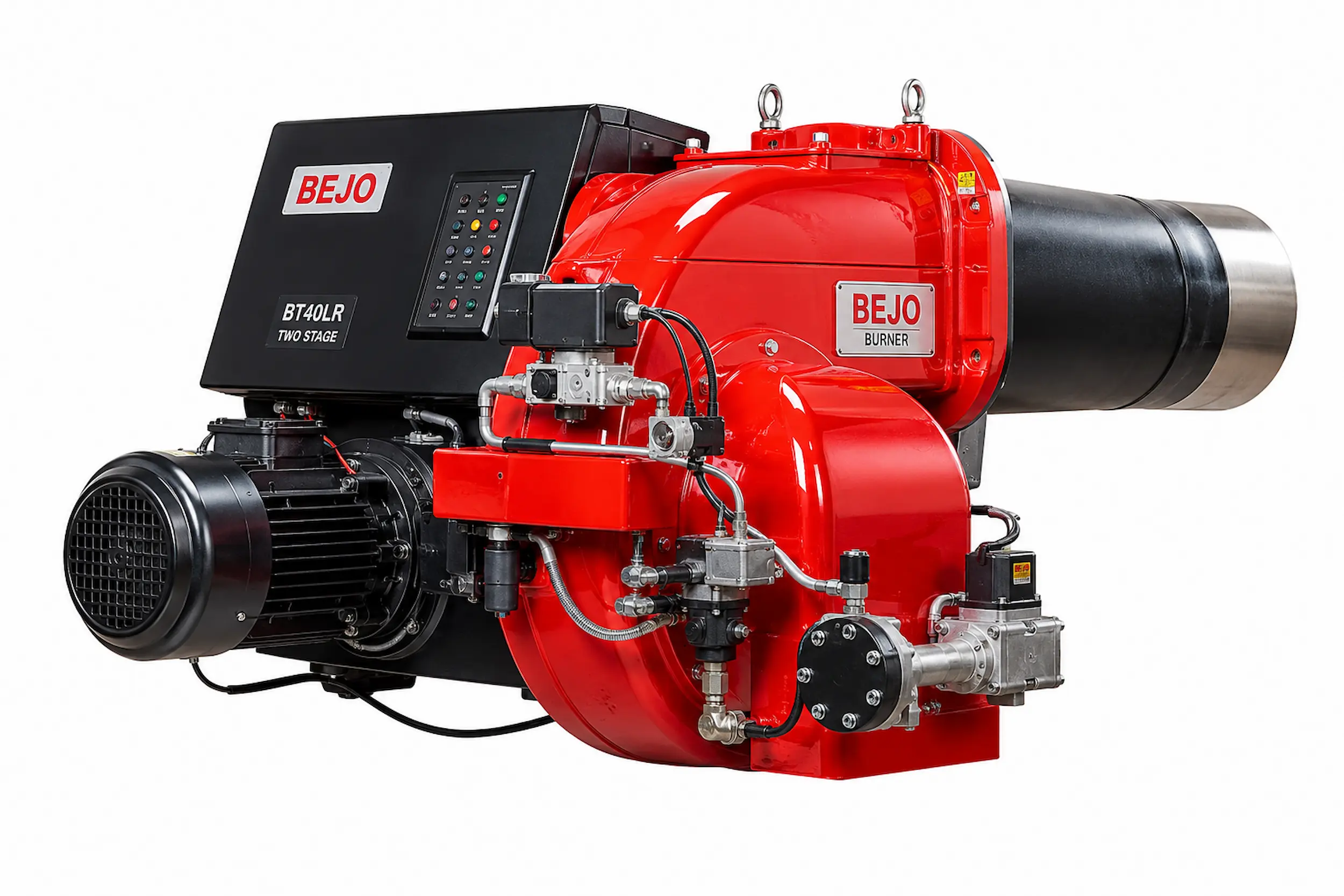 BEJO Burner BT40LR 2 API Burning – Burner Industri Efisiensi Tinggi BEJO Burner BT40LR 2 API Burning dengan nyala api stabil untuk boiler, thermal oil heater, oven industri, dan rotary dryer