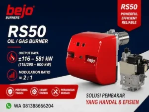 Bejo Burner industri untuk steam boiler gas
