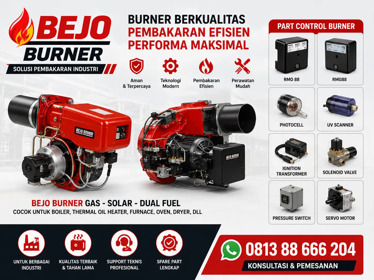 Burner Gas vs Burner Solar Industri