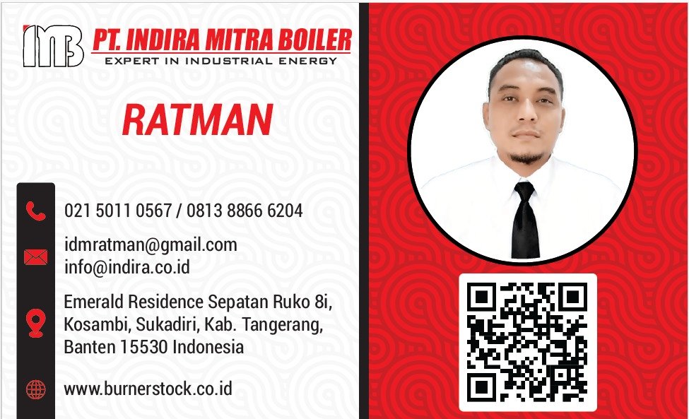 Ratman Bejo Name Card PT Indira Mitra Boiler BEJO Burner Indonesia