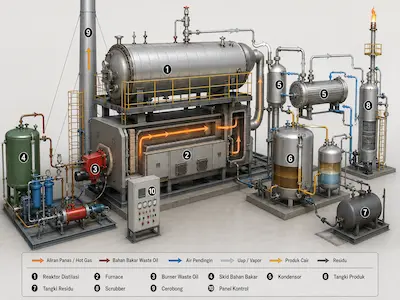 Reaktor Refinery Oli Bekas 56 Ton Burner Waste Oil.
